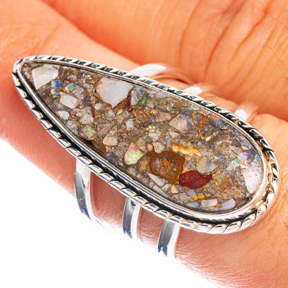 Large Brecciated Ethiopian Opal Ring Size 7.5 (925 Sterling Silver) R144339