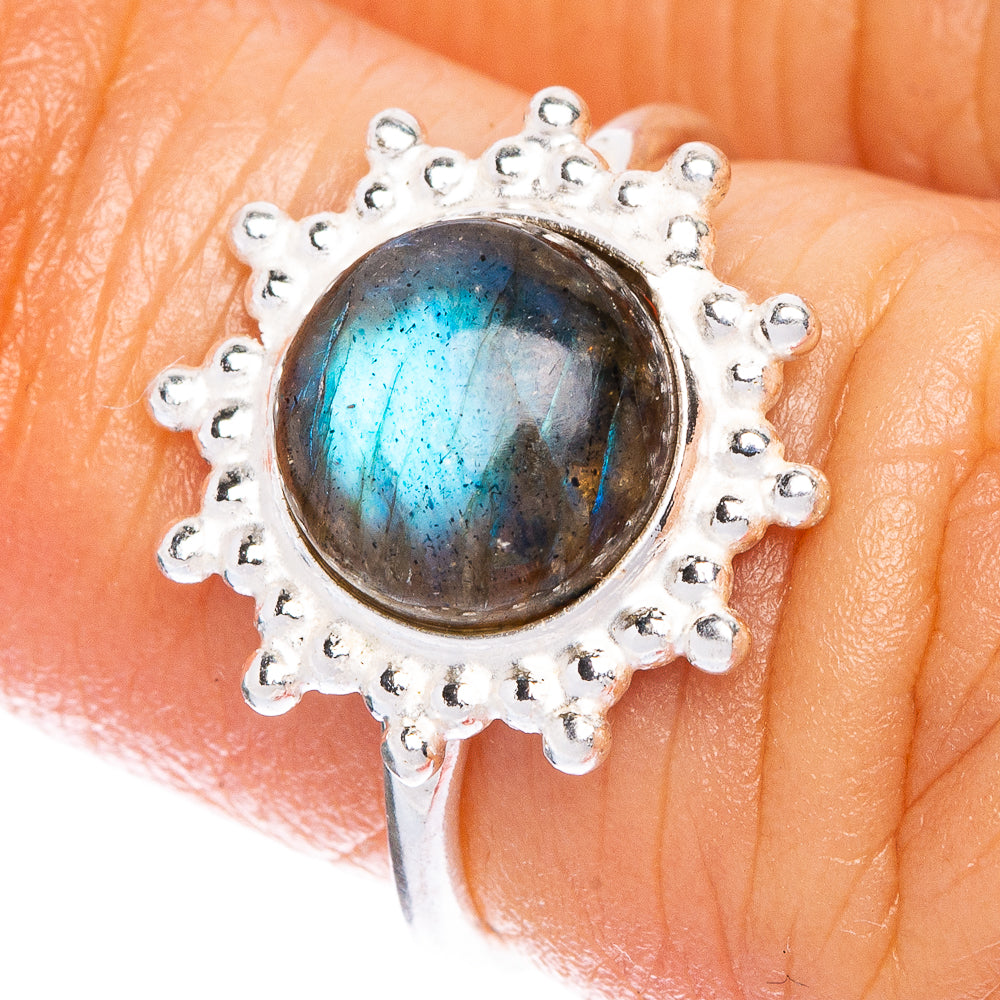 Labradorite Dainty Ring Size 4.25 (925 Sterling Silver) R1009