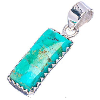 Rare Kingman Turquoise Pendant 1 1/4" (.925 Sterling Silver)