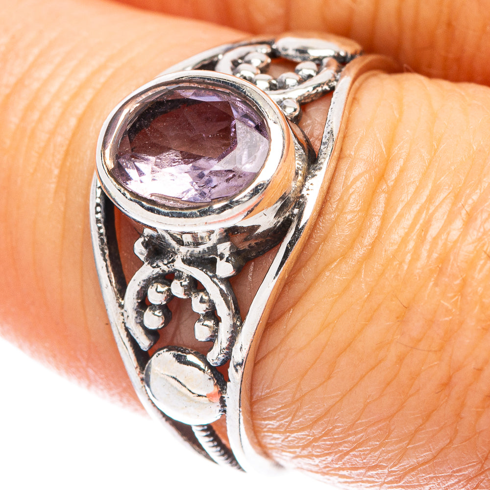 Faceted Amethyst Dainty Ring Size 7.5 (925 Sterling Silver) R5906