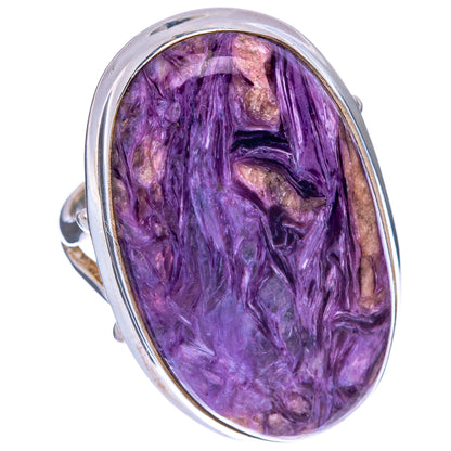 Large Charoite Ring Size 9 (925 Sterling Silver) R145299