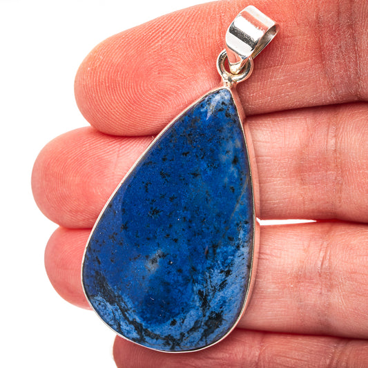 Dumortierite Pendant 2" (.925 Sterling Silver)