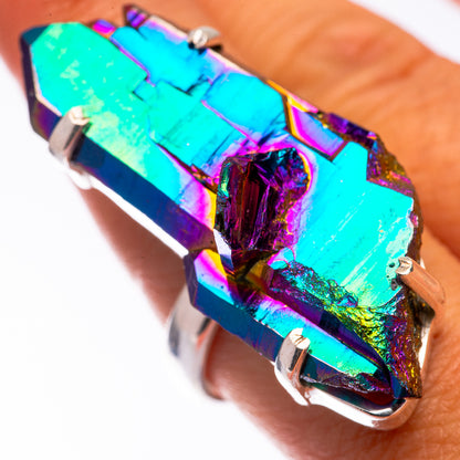 Huge Titanium Sunshine Druzy Ring Size 9 (925 Sterling Silver) R140772
