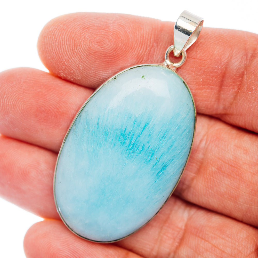 Premium Caribbean Calcite Pendant 2" (.925 Sterling Silver)