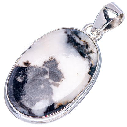 White Buffalo Turquoise Pendant 1 5/8" (.925 Sterling Silver)