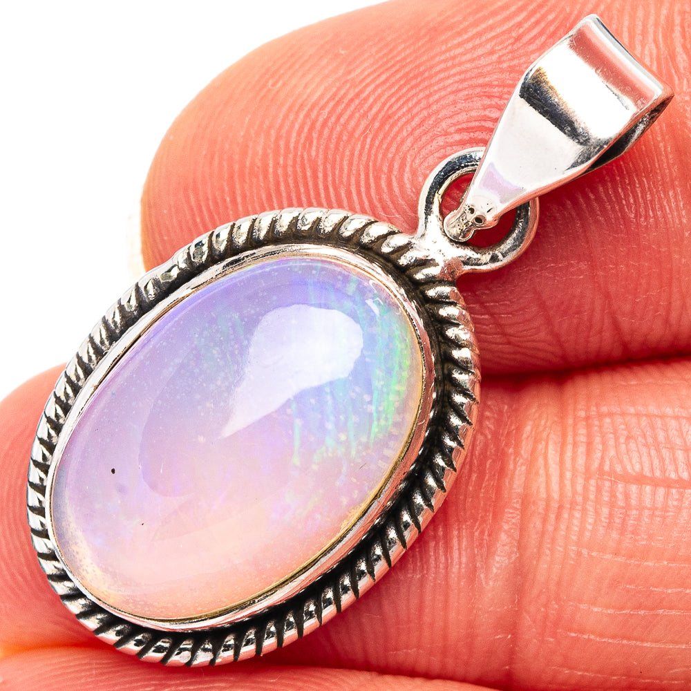 Rare AAA Ethiopian Opal Pendant 1 1/4" (.925 Sterling Silver)