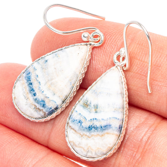 Blue Scheelite Earrings 1 3/8" (925 Sterling Silver) E2266
