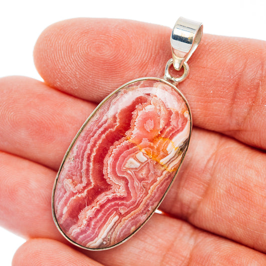Premium Rhodochrosite Pendant 1 7/8" (.925 Sterling Silver)