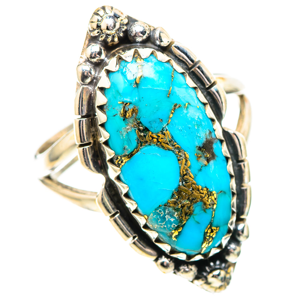 Blue Copper Composite Turquoise 925 Sterling Silver Ring Size 7.5 (925 Sterling Silver) RING139618