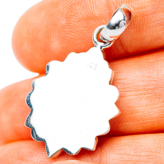 Southwestern Style Kingman Turquoise Pendant 1 3/8" (.925 Sterling Silver)