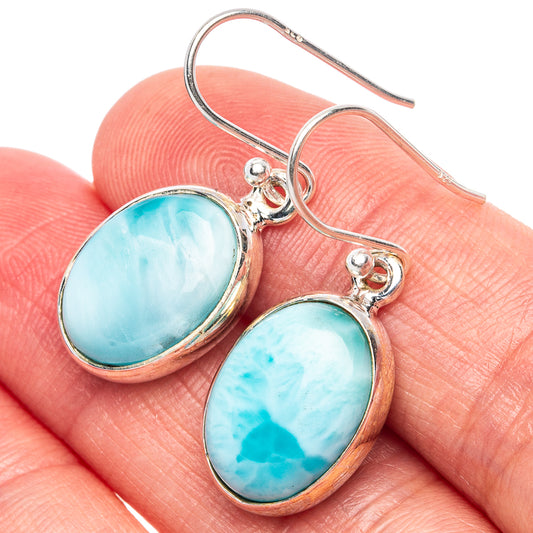 Larimar Earrings 1 1/4" (925 Sterling Silver) E1915