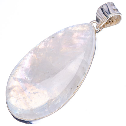 Premium Huge Rainbow Moonstone Pendant 2 1/8" (.925 Sterling Silver)