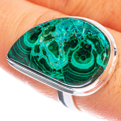 Malachite In Chrysocolla Ring Size 8.75 (925 Sterling Silver) R144303