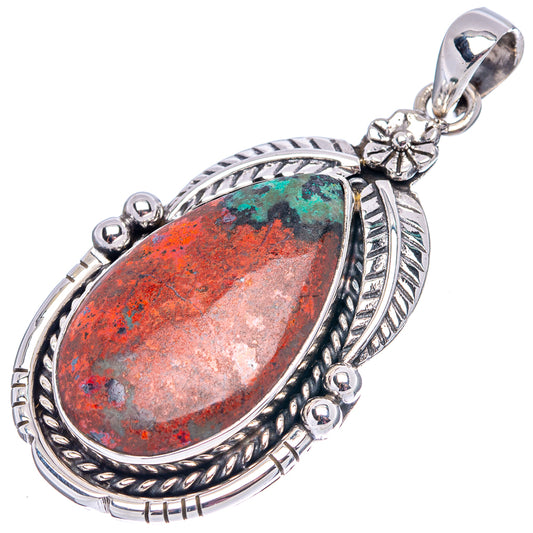 Sterling silver oval pendant with Sonora sunrise stone, border engravings, and bail