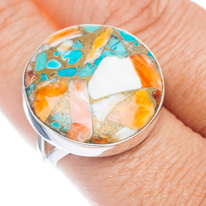 Premium Spiny Oyster Turquoise Ring Size 8.75 (.925 Sterling Silver)