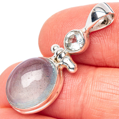 Aquamarine, Blue Topaz Pendant 1 1/4" (925 Sterling Silver) P42776