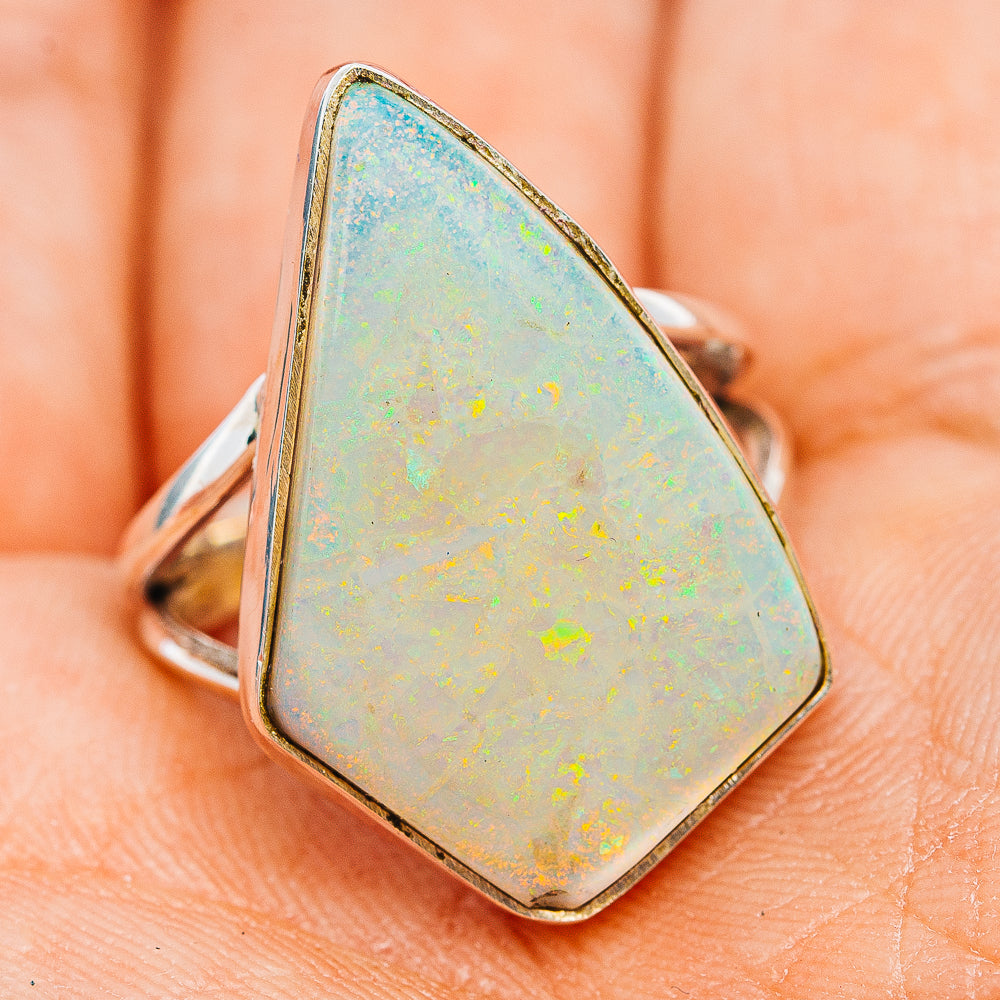 Premium Sterling Opal Ring Size 7.75 (.925 Sterling Silver)