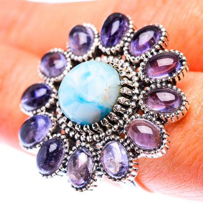 Large Larimar, Tanzanite Ring Size 8.5 (925 Sterling Silver) RING140257