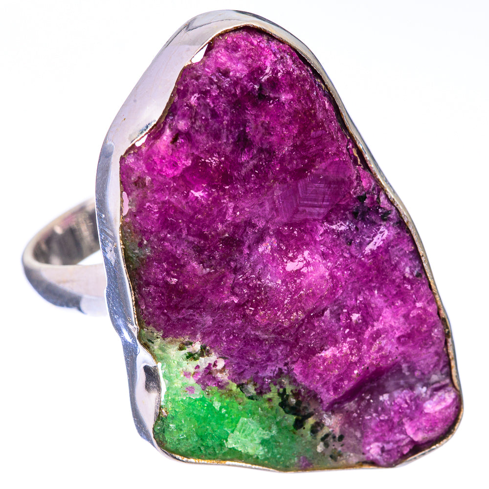 Large Raw Ruby Zoisite Ring Size 9.75 (925 Sterling Silver) R141641