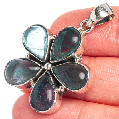 Blue Fluorite Pendant 1 1/2" (925 Sterling Silver) P39796