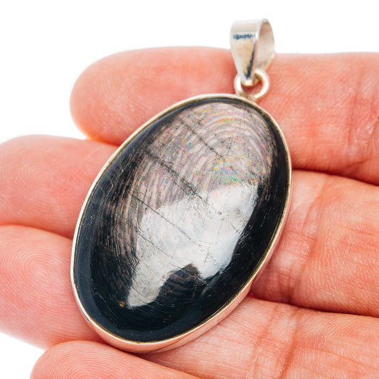 Premium Hypersthene Pendant 1 7/8" (.925 Sterling Silver)