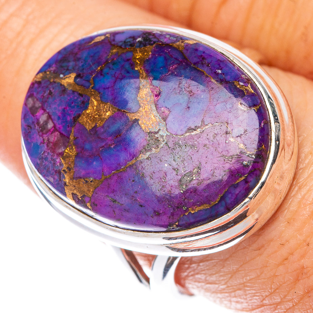 Purple Copper Composite Turquoise Ring Size 9.25 (925 Sterling Silver) R1556
