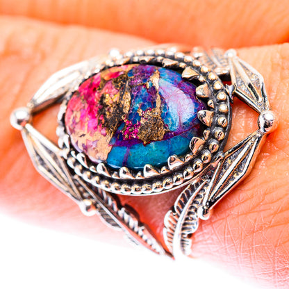 Kingman Pink Dahlia Turquoise Ring Size 8.5 (925 Sterling Silver) RING140101