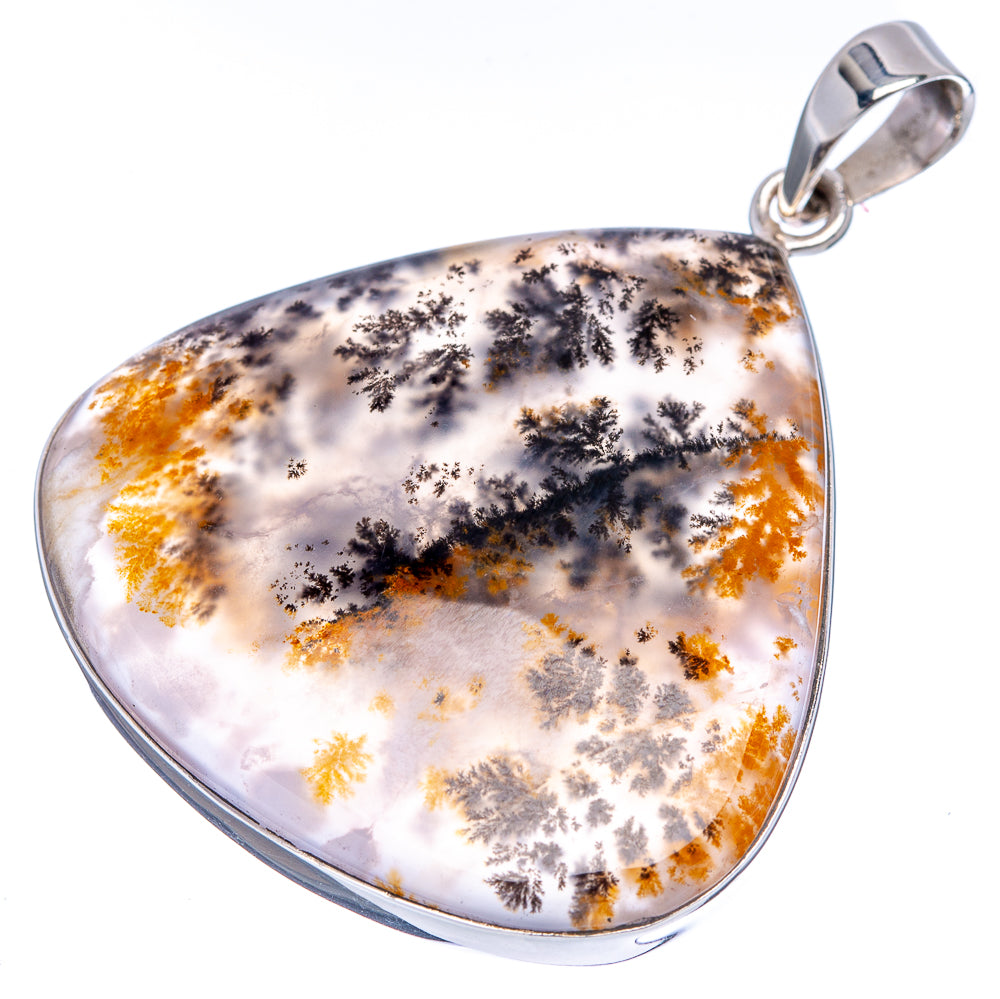 Premium Dendritic Moss Agate Pendant 2 1/8" (.925 Sterling Silver)