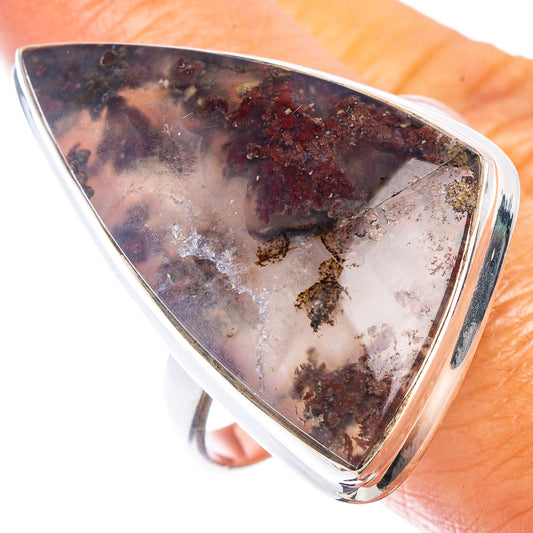Huge Indonesian Plume Agate Ring Size 13.5 (925 Sterling Silver) R7026