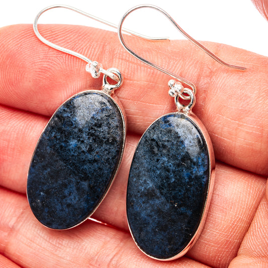 Premium Dumortierite Earrings 1 7/8" (.925 Sterling Silver)