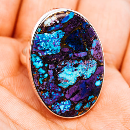 Purple Copper Turquoise Ring Size 8 Adjustable (.925 Sterling Silver)