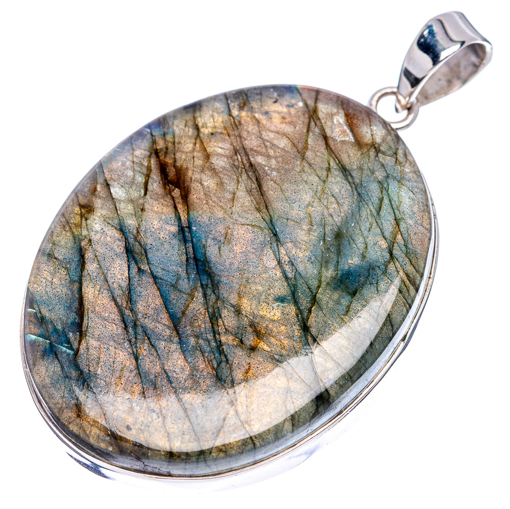 Premium Spectrolite Pendant 2 1/4" (.925 Sterling Silver)