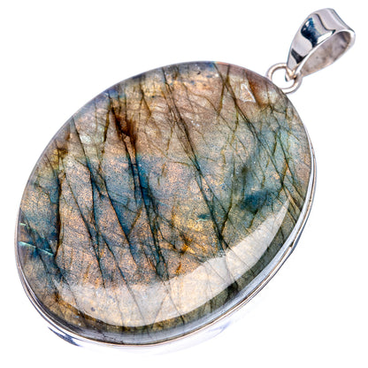 Premium Spectrolite Pendant 2 1/4" (.925 Sterling Silver)