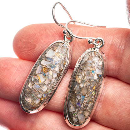 Brecciated Ethiopian Opal 925 Sterling Silver Earrings 1 3/4"