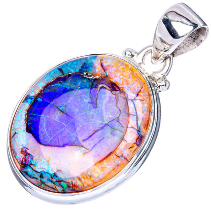 Rare Sterling Opal 925 Sterling Silver Pendant 1 1/4" (925 Sterling Silver) P41918