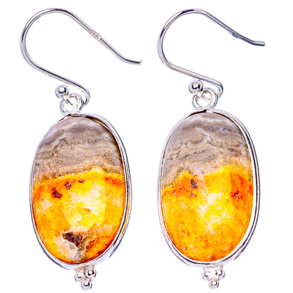Bumble Bee Jasper Earrings 1 1/2" (925 Sterling Silver) E1480