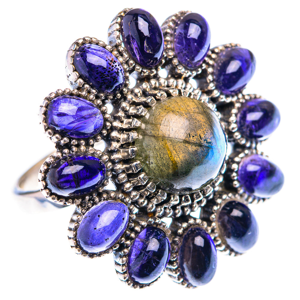 Large Labradorite, Tanzanite Ring Size 8.25 (925 Sterling Silver) RING140031