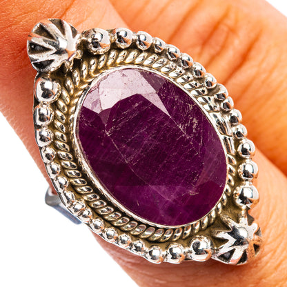 20+ ct Premium Ruby Ring Size 6 Adjustable (.925 Sterling Silver)