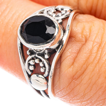 Black Onyx Dainty Ring Size 6.25 (925 Sterling Silver) R5860