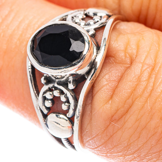 Black Onyx Dainty Ring Size 6.25 (925 Sterling Silver) R5860