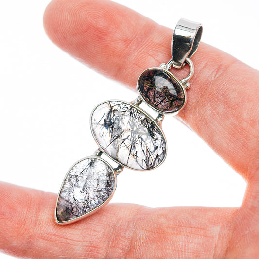 Premium Tourmalinated Quartz Pendant 2 1/4" (.925 Sterling Silver)