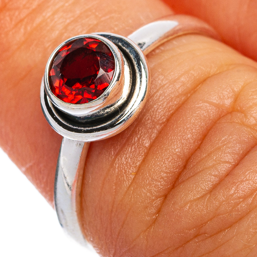 Garnet Dainty Ring Size 5.75 (925 Sterling Silver) R145353