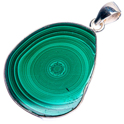 Malachite 925 Sterling Silver Pendant 1 3/4"