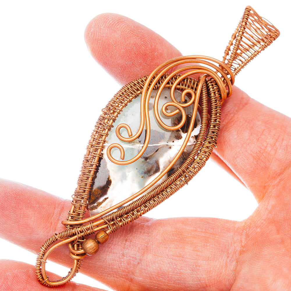 Aquaprase Wire Warp Pendant 3 1/2" (Copper)