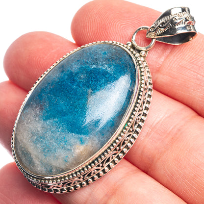Sodalite 925 Sterling Silver Pendant 1 7/8"