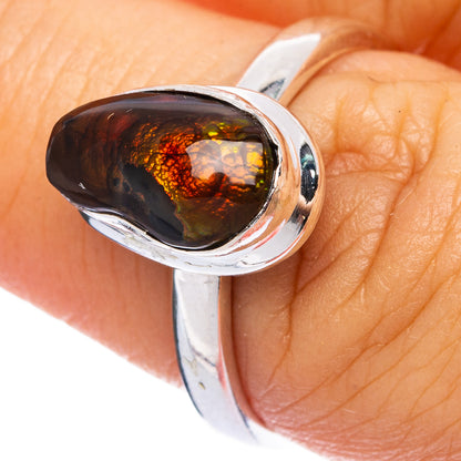 Rare Mexican Fire Agate Ring Size 7.5 (925 Sterling Silver) R145554
