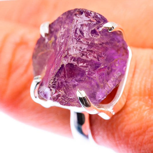 Raw Amethyst Ring Size 8 (925 Sterling Silver) RING140094