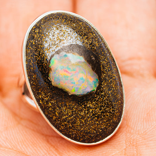 Premium Boulder Opal Ring Size 7 (.925 Sterling Silver)