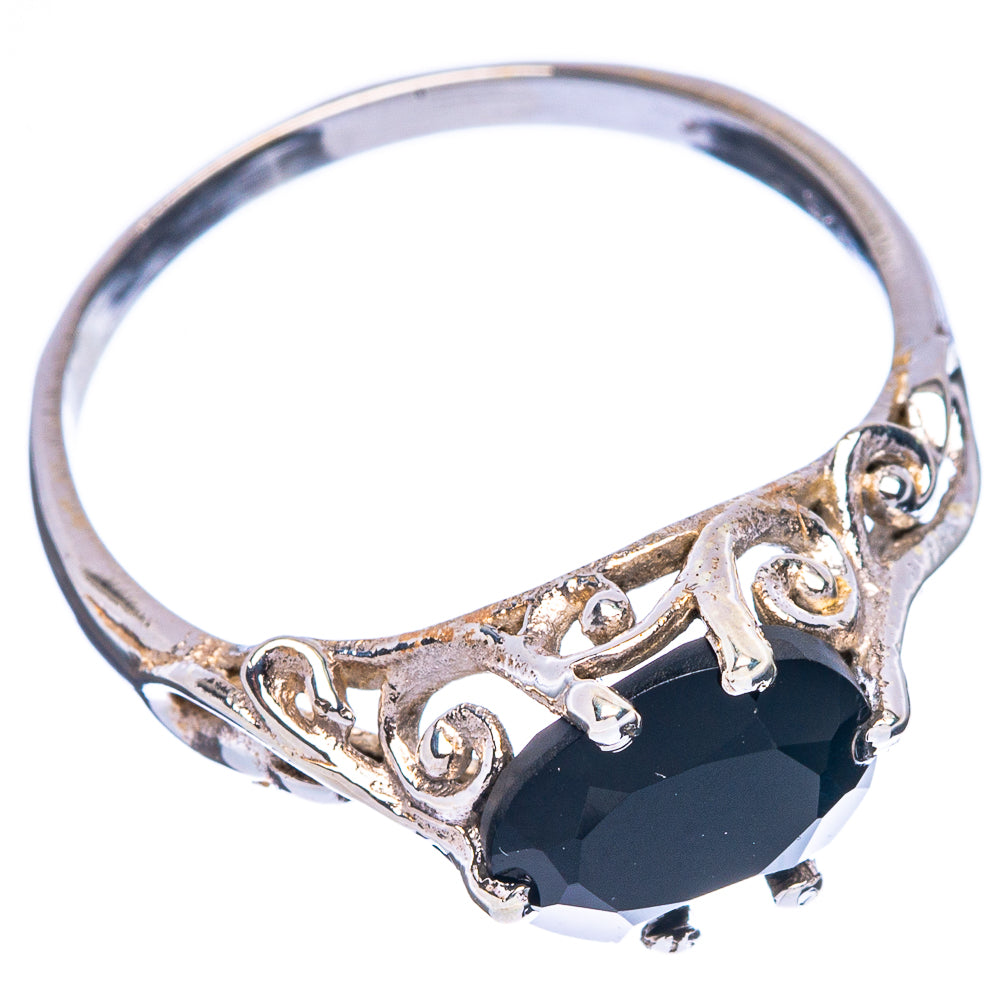 Black Onyx Dainty Ring Size 8.5 (925 Sterling Silver) R146765