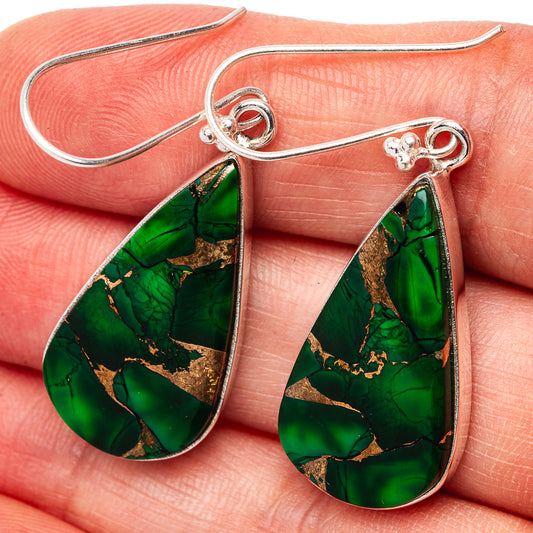 Premium Irish Dahlia Turquoise Earrings 1 7/8" (.925 Sterling Silver)